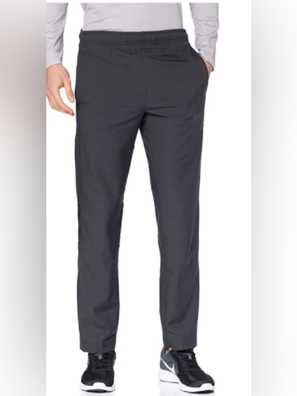 Nike Men's Dark Gray Elastic-Waist Straight Pants
